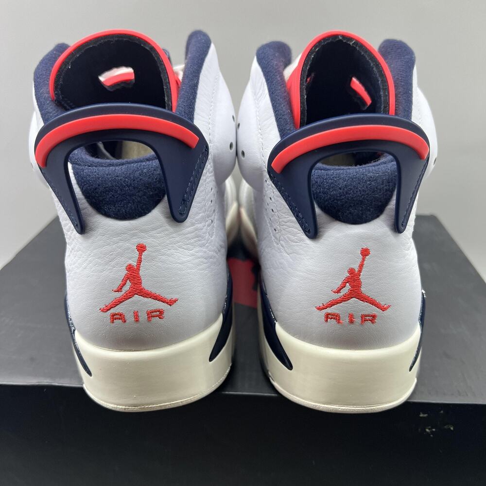 Air Jordan 6 Retro Tinker Shoes Men Size 9.5 White Grey Infrared Mid Sneakers - Picture 4 of 9